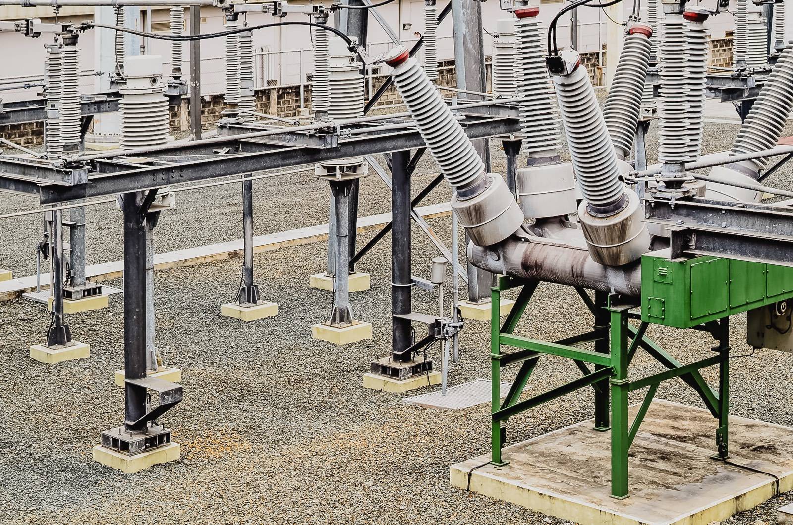 Substation bus, switches, and structural steel