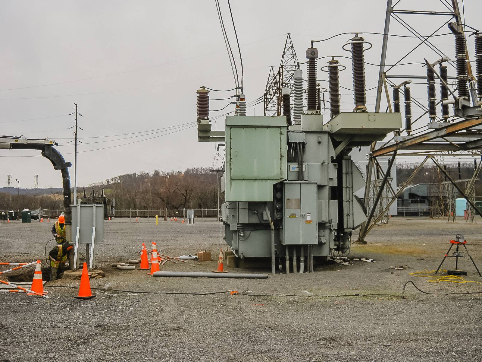 Substation transformer yard