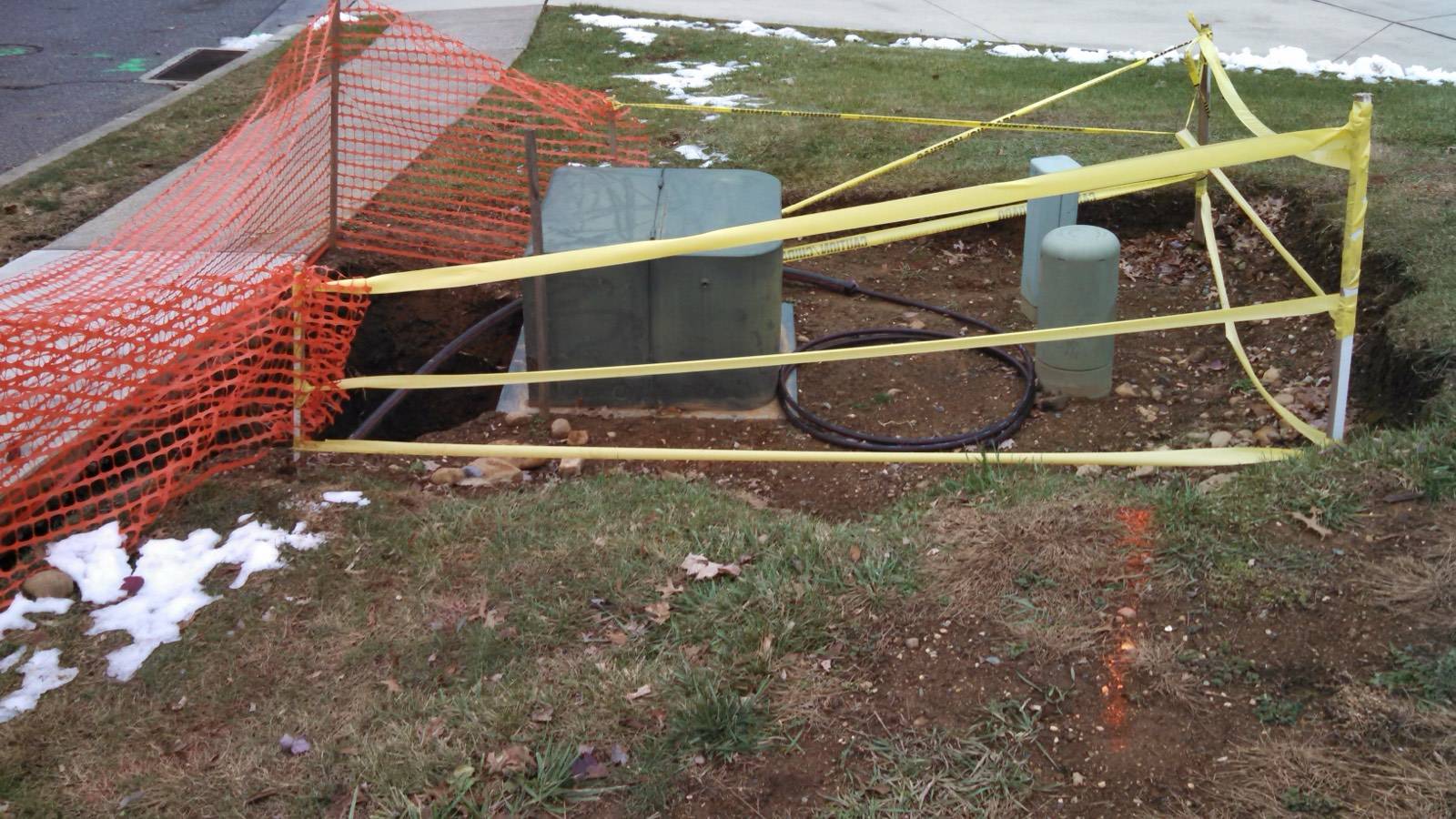 Padmount set and backfilled
